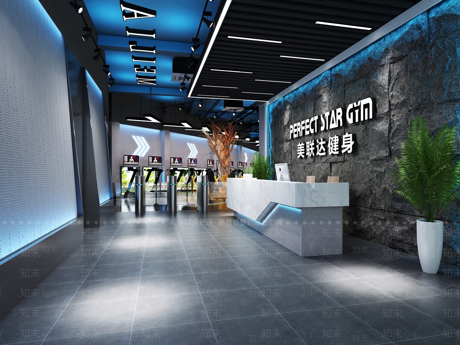 工业风健身房3D模型下载【ID:674488425】