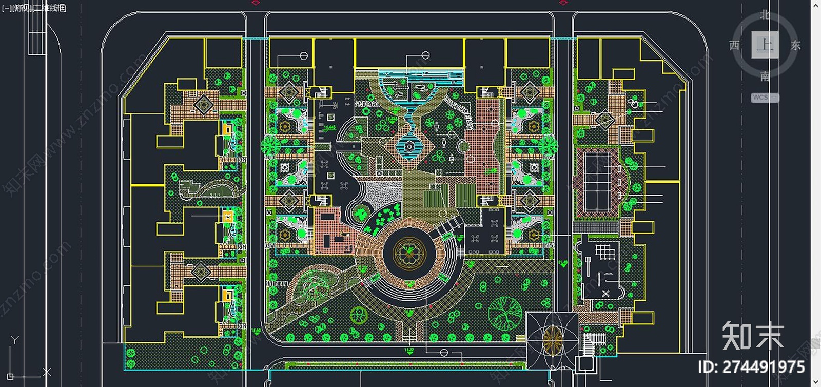 广场规划设计cad施工图下载【ID:274491975】