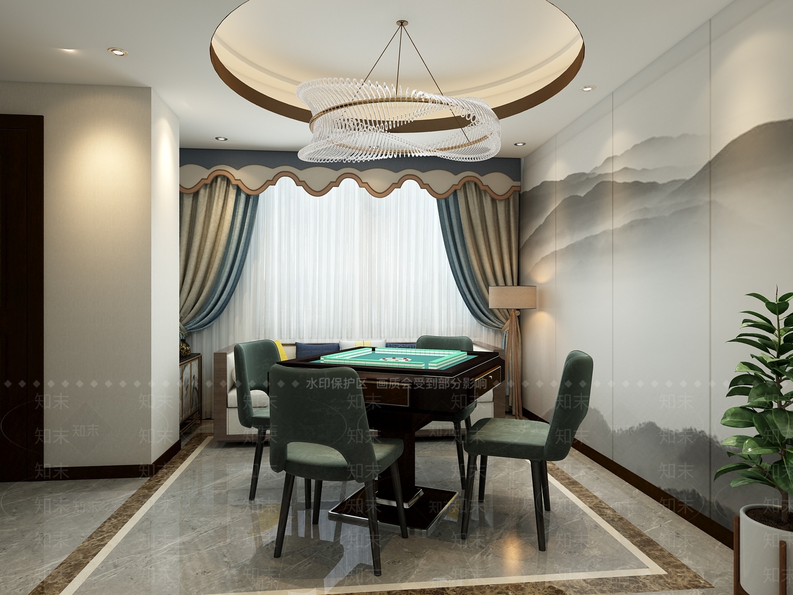 现代棋牌室3D模型下载【ID:974492943】