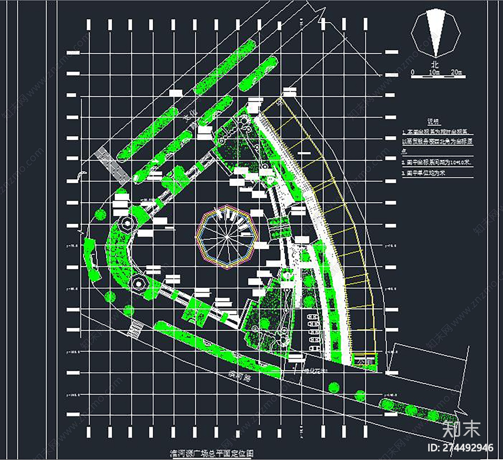 广场规划设计cad施工图下载【ID:274492946】