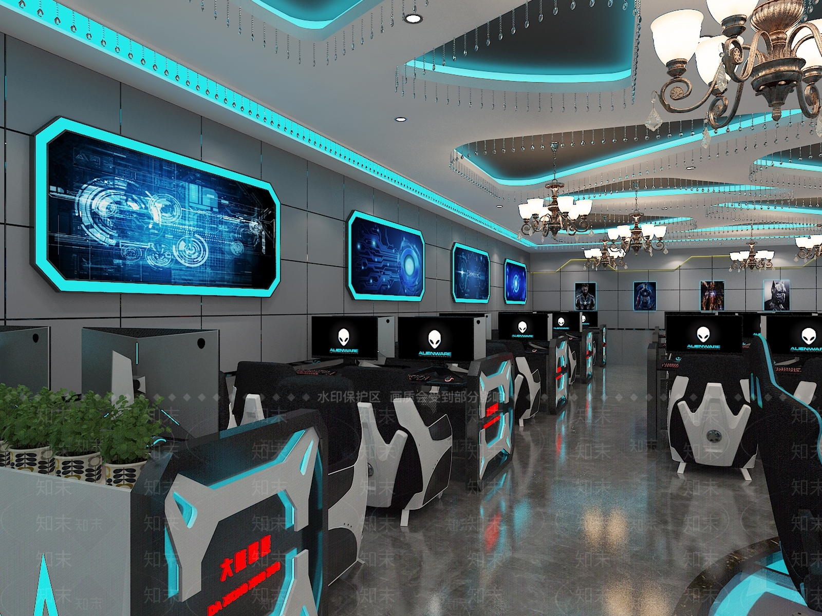 现代网咖3D模型下载【ID:974522212】