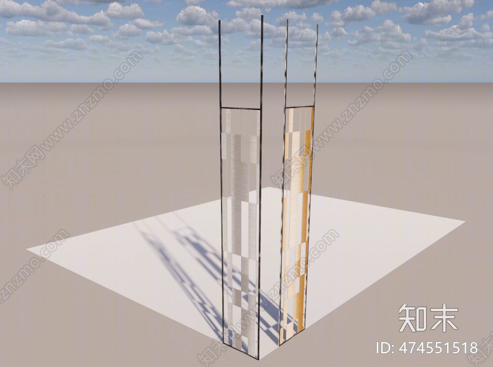 现代金属隔断SU模型下载【ID:474551518】