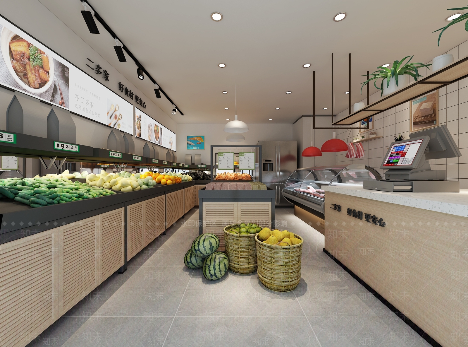 工业风水果店3D模型下载【ID:674559350】