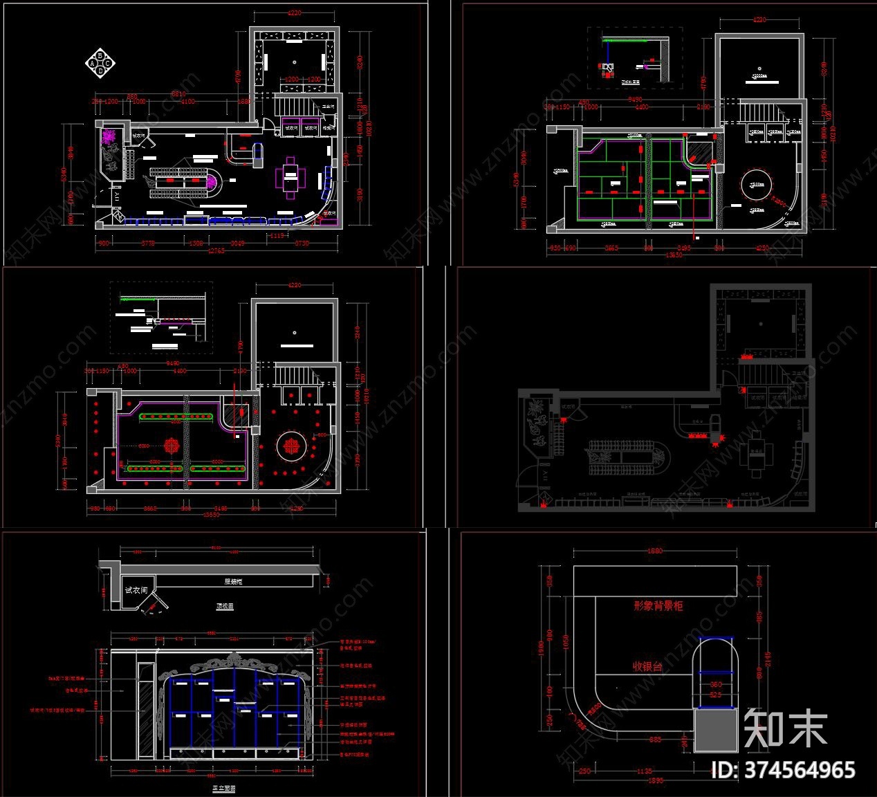 女装店cad施工图下载【ID:374564965】