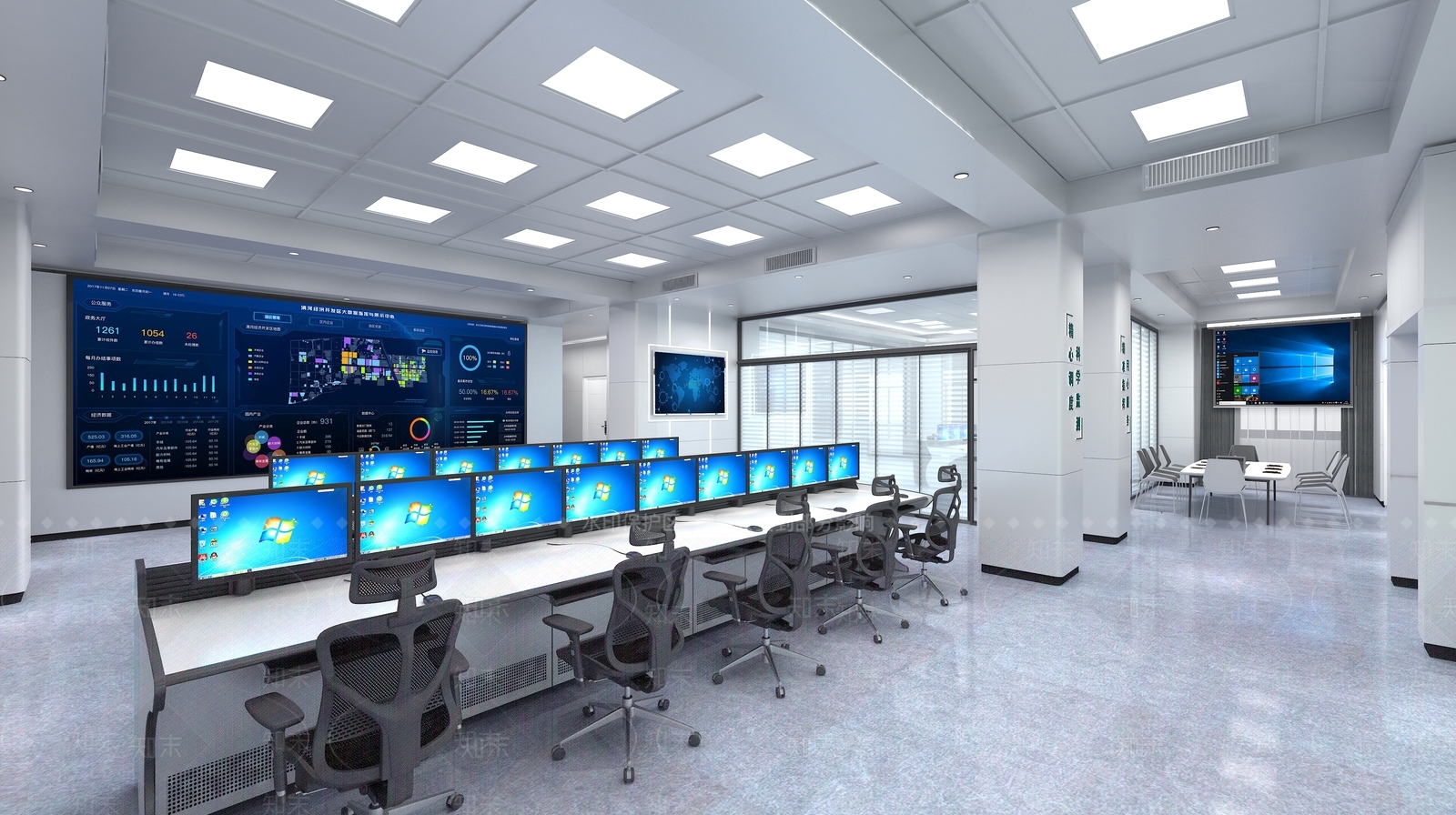 现代指挥大厅3D模型下载【ID:774565650】