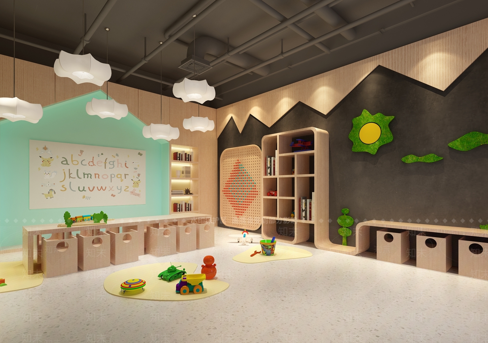工业风幼儿园3d模型下载