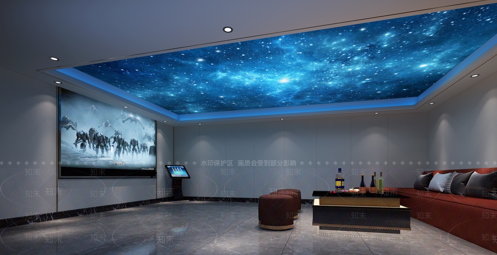 现代风格影音室3D模型下载【ID:874579931】