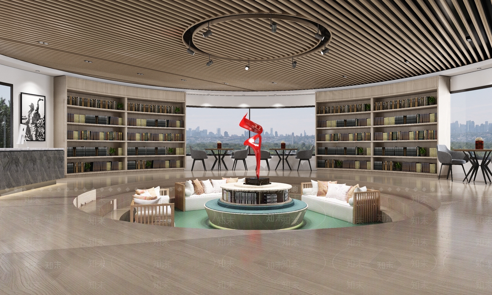 现代图书馆3D模型下载【ID:574582405】