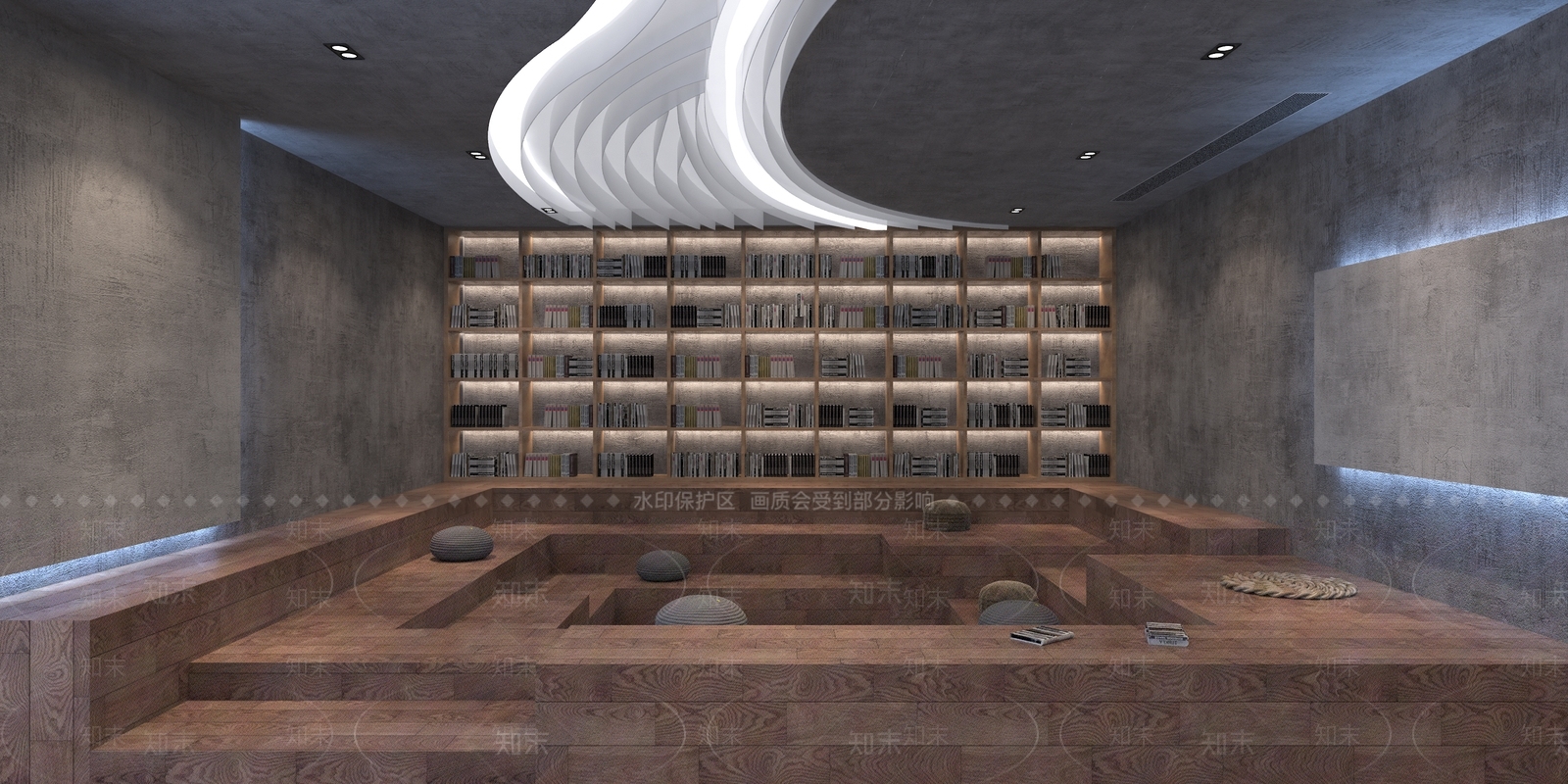 现代图书馆3D模型下载【ID:974584947】