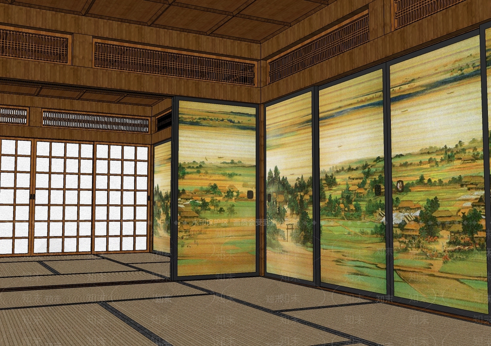 日式风格展厅SU模型下载【ID:274596942】
