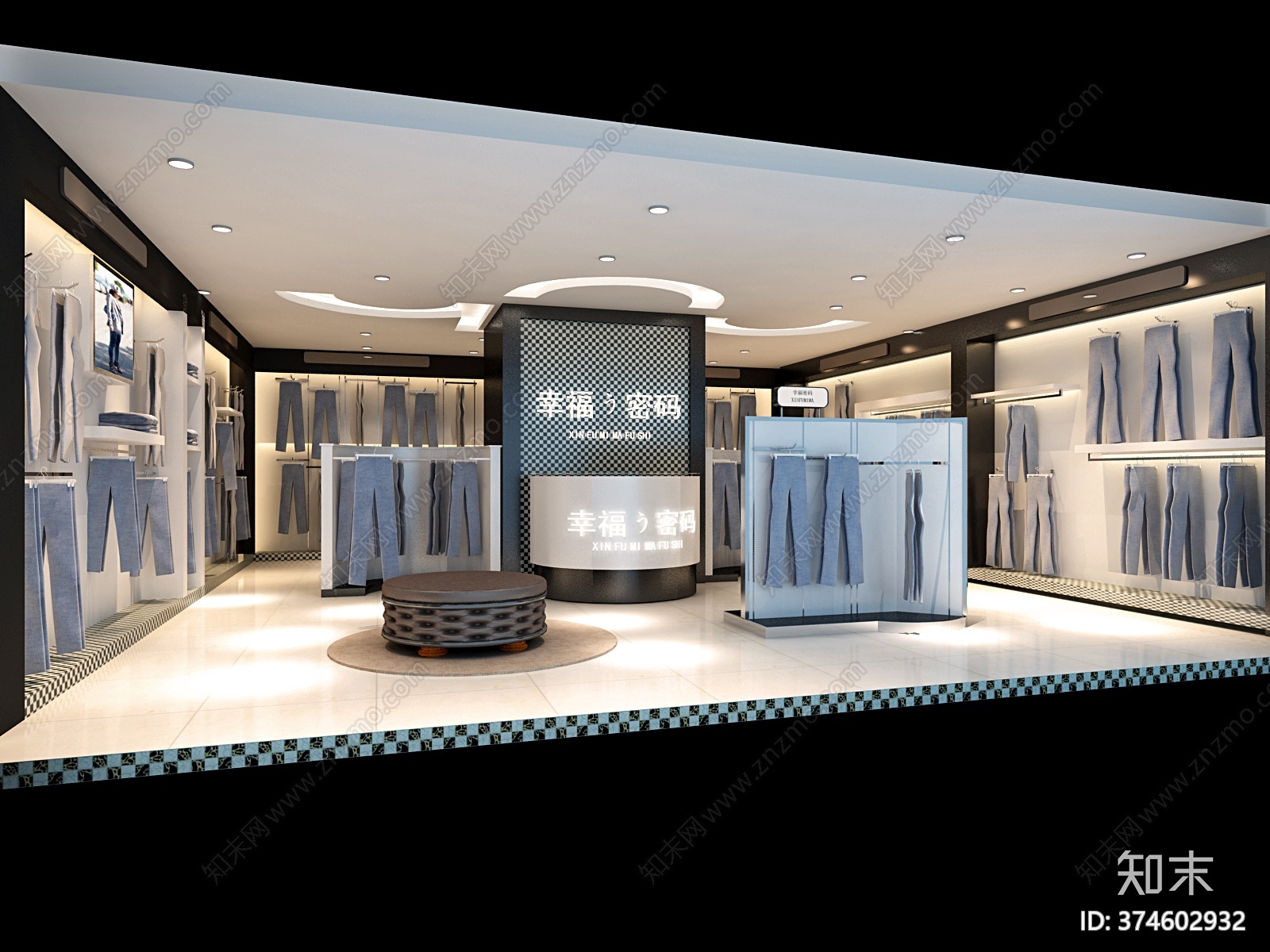 全套裤子专卖店CAD图纸cad施工图下载【ID:374602932】