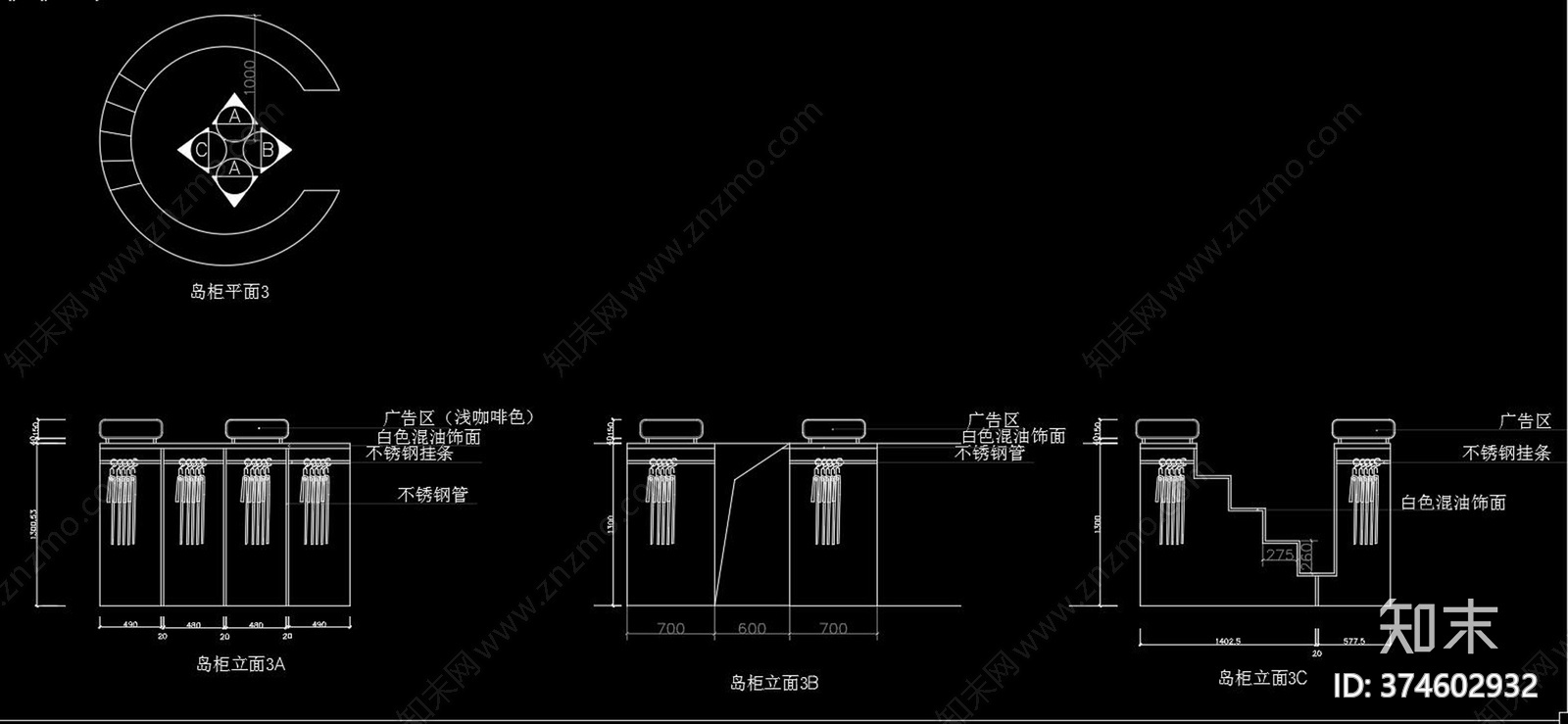 全套裤子专卖店CAD图纸cad施工图下载【ID:374602932】