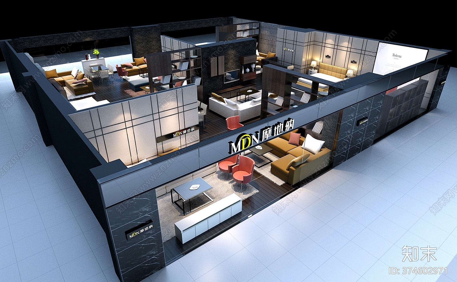全套沙发专卖店cad施工图下载【ID:374602971】