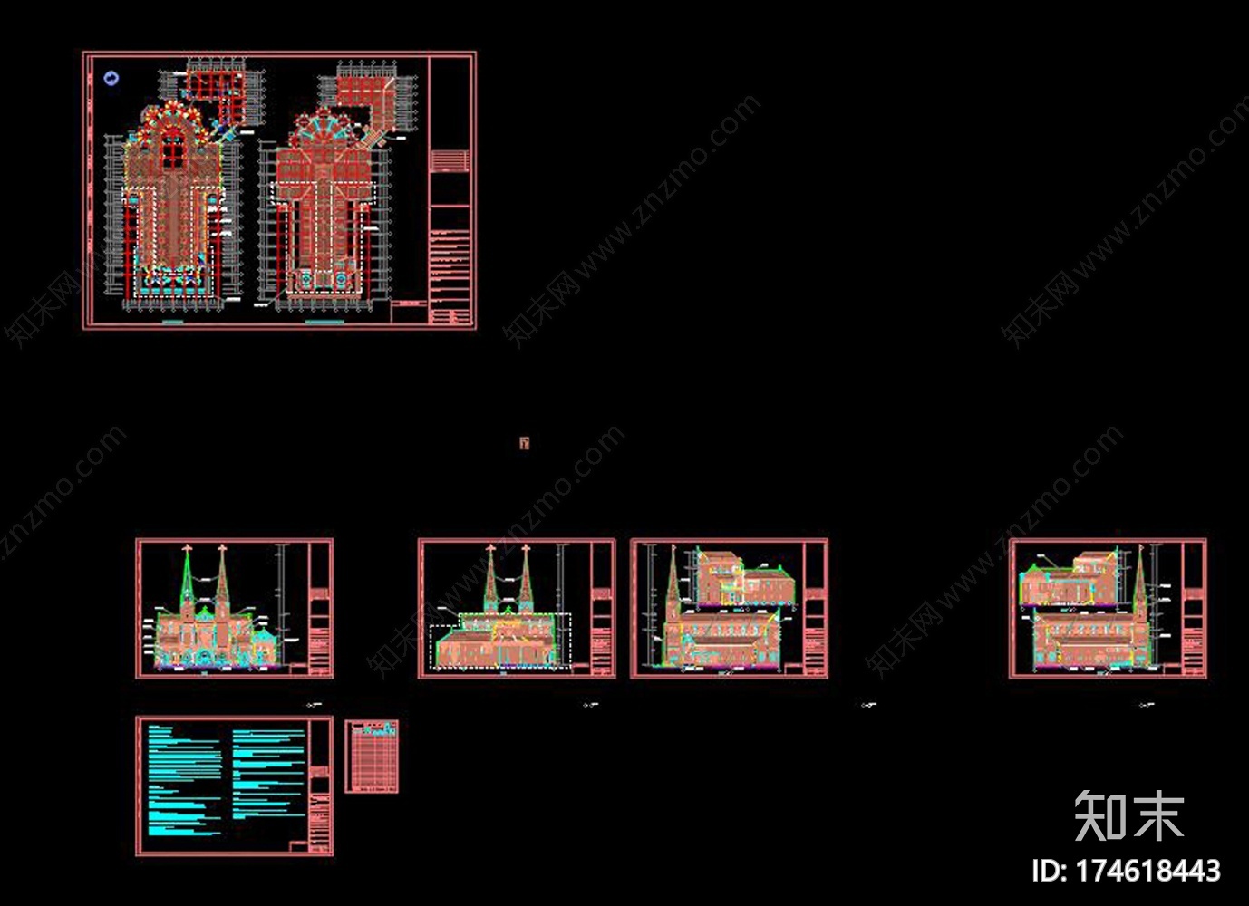 天主教堂CAD图纸施工图下载【ID:174618443】