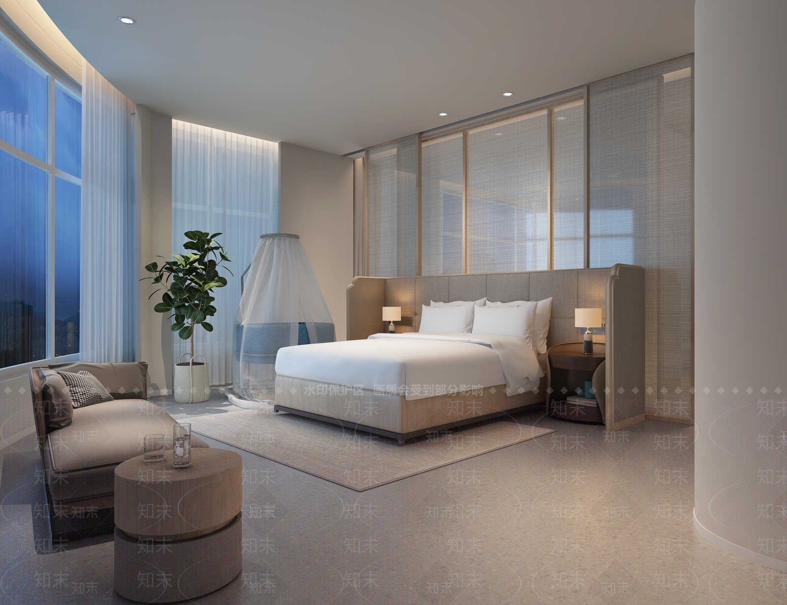 现代民宿客餐厅3D模型下载【ID:974622647】