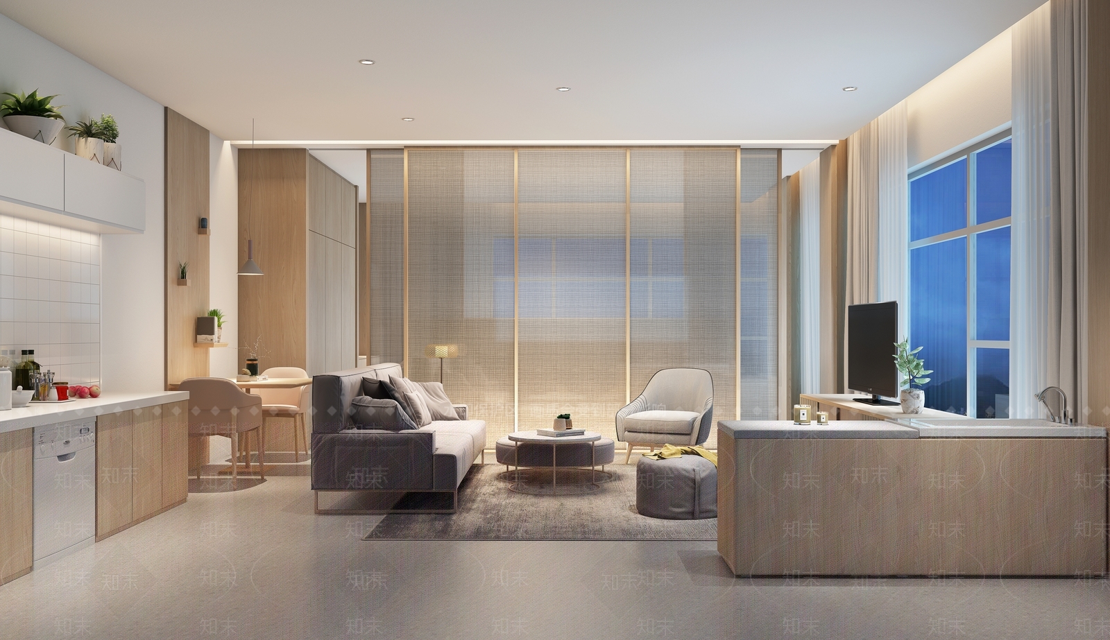 现代客餐厅3D模型下载【ID:974622657】