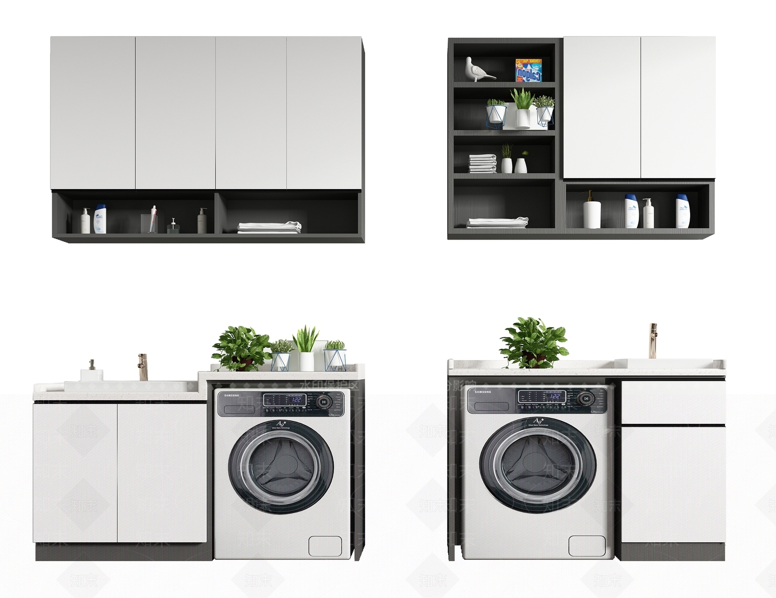 现代风格洗衣柜SU模型下载【ID:174631779】