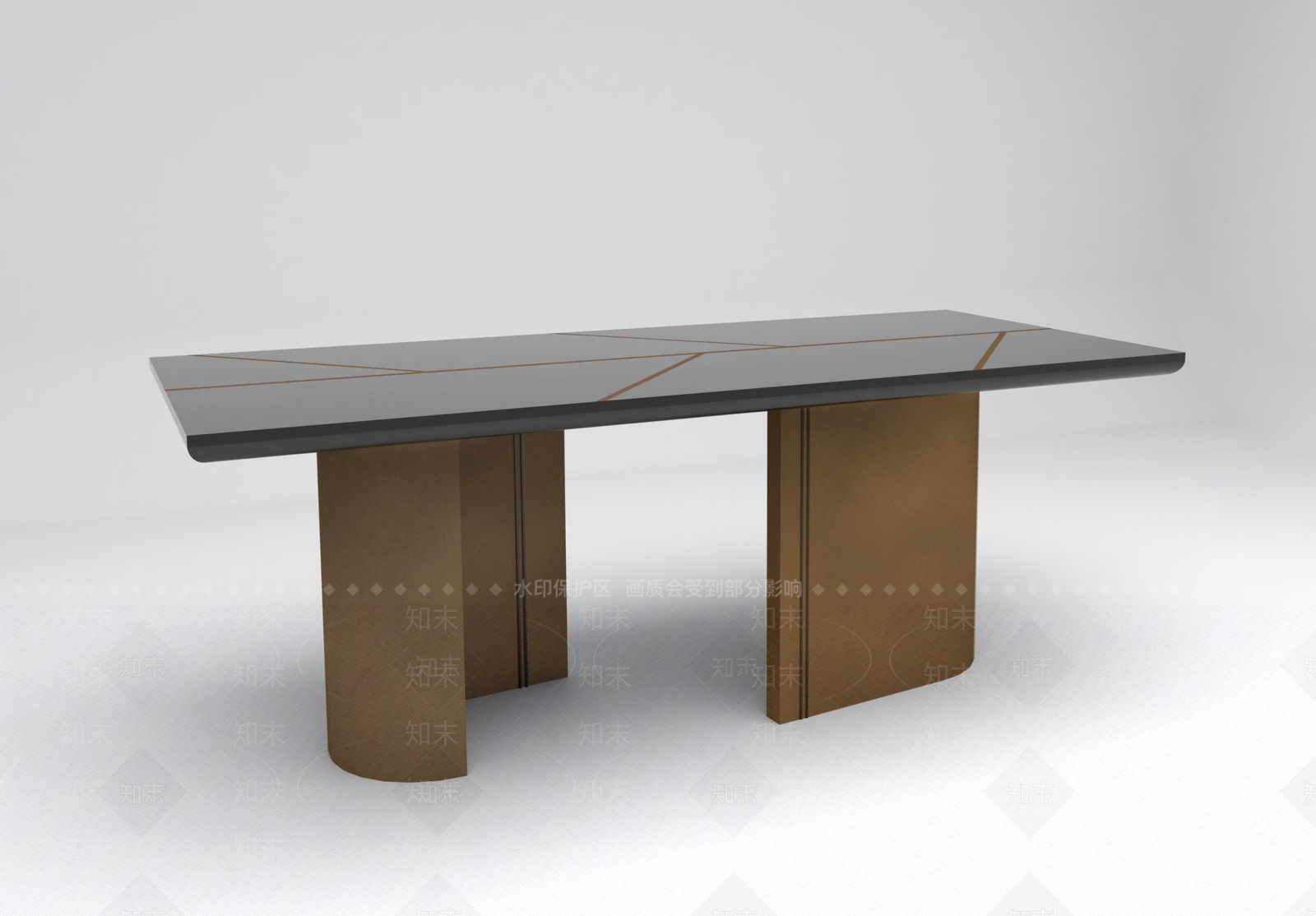 现代风格书桌SU模型下载【ID:674637718】