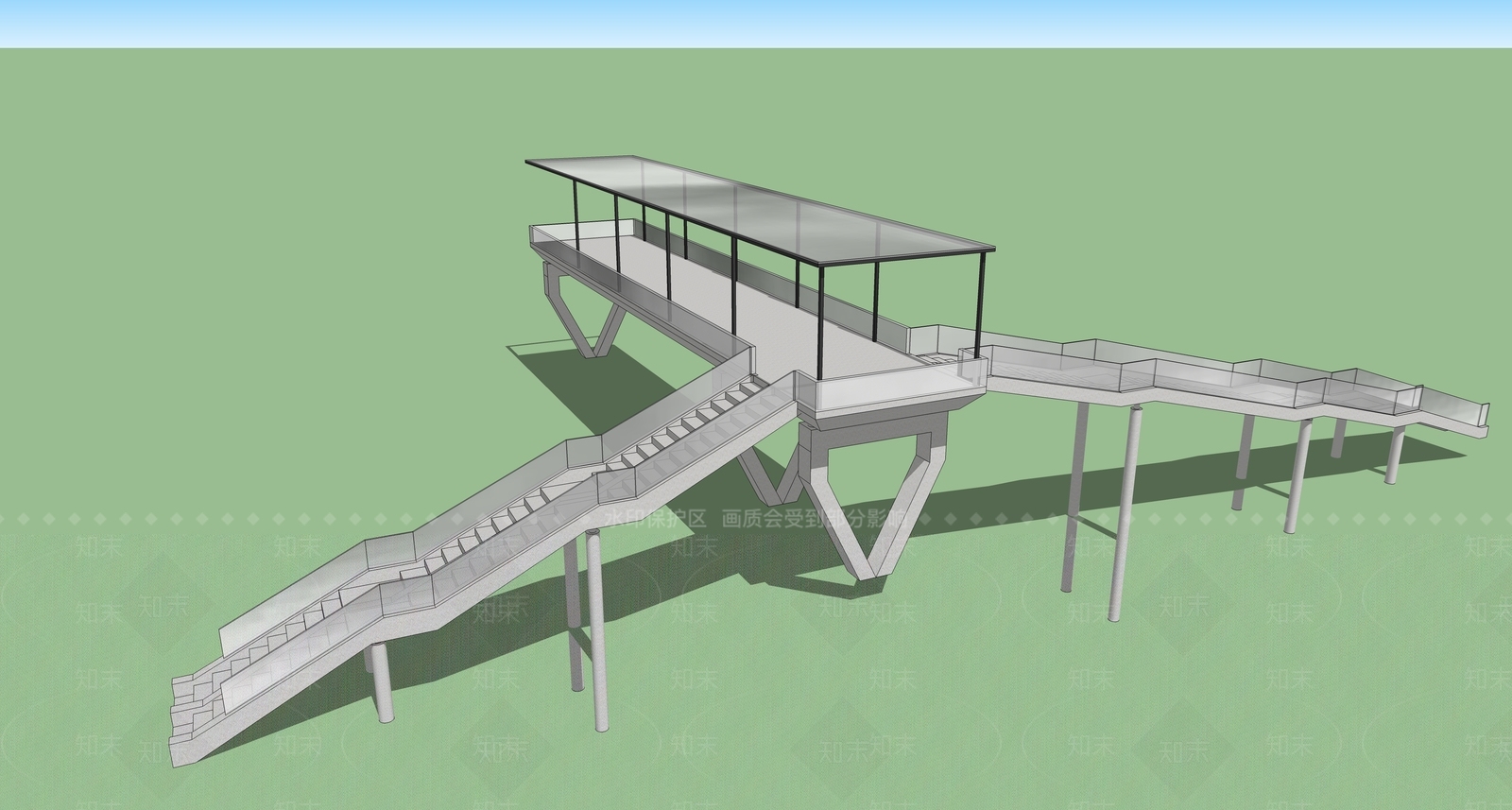 现代风格天桥SU模型下载【ID:774640706】