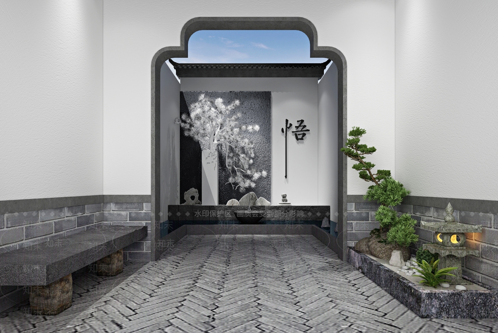 新中式园林景观3D模型下载【ID:474660426】