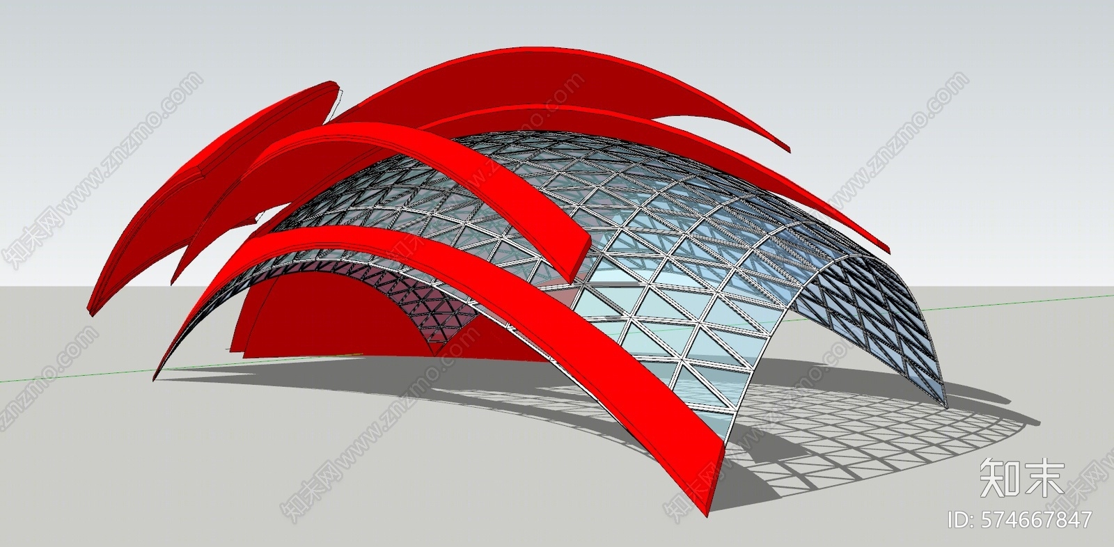 现代风格景观小建筑SU模型下载【ID:574667847】