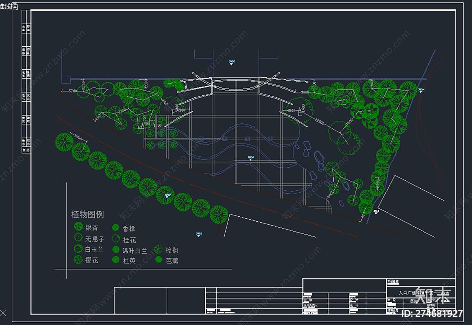 入口广场cad施工图下载【ID:274681927】