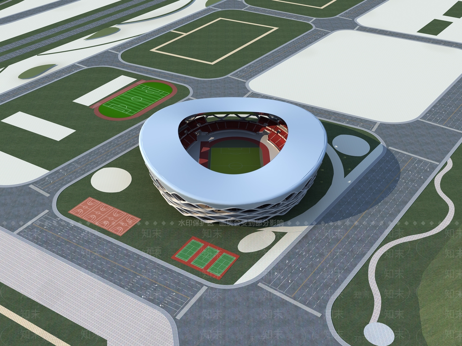 现代体育场馆3D模型下载【ID:974682033】