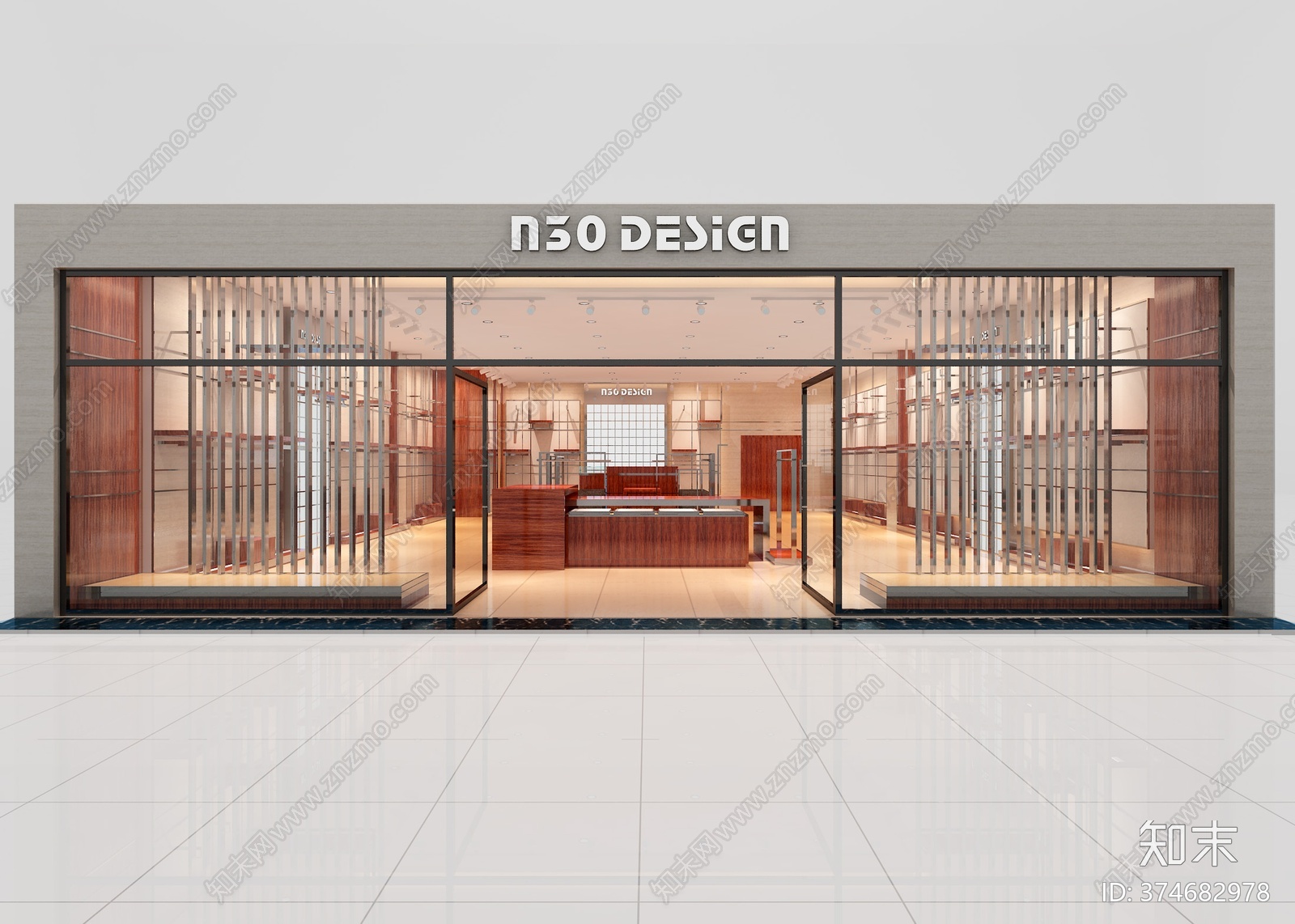 全套品牌男装店cad施工图下载【ID:374682978】