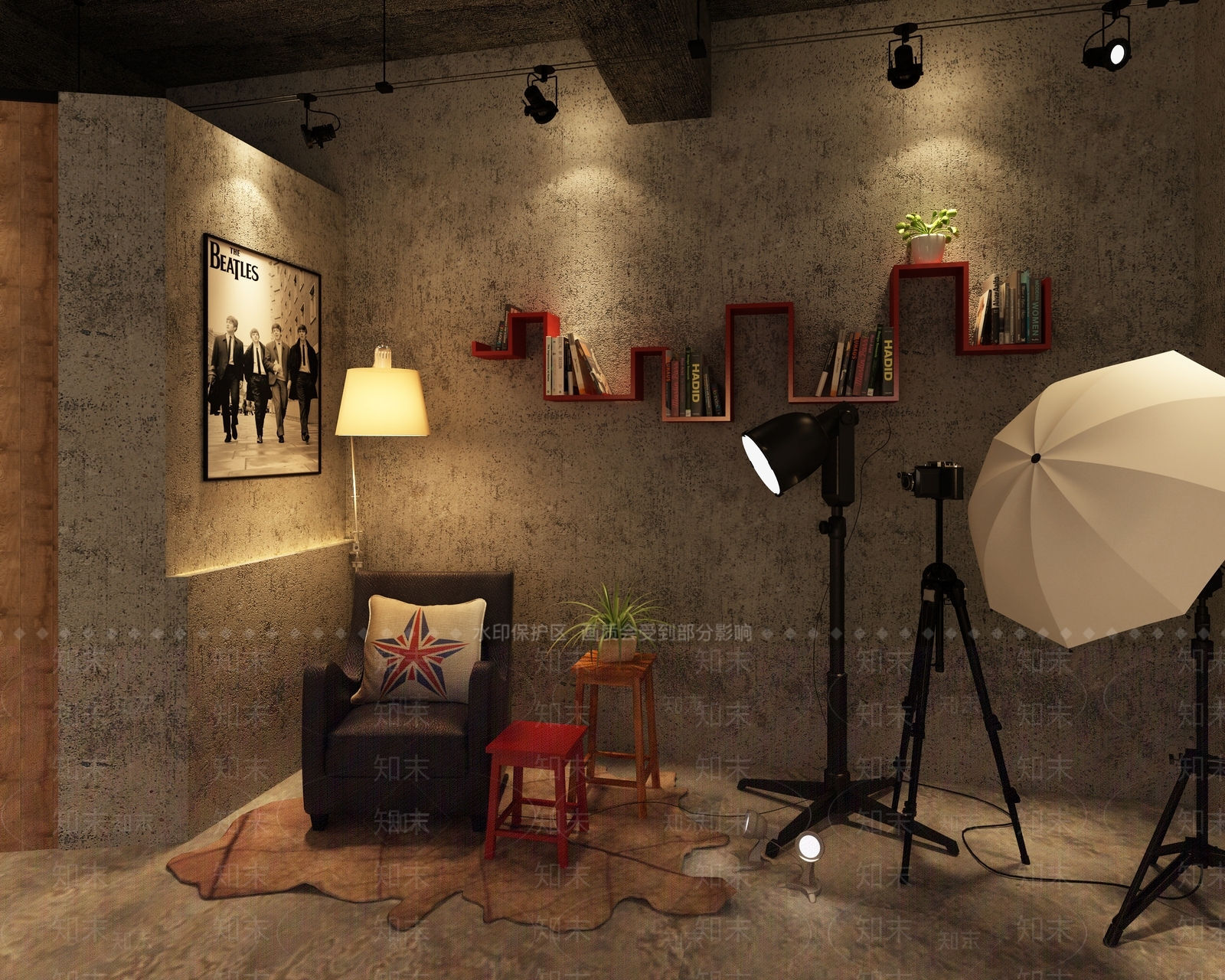 工业风摄影棚3D模型下载【ID:374684410】