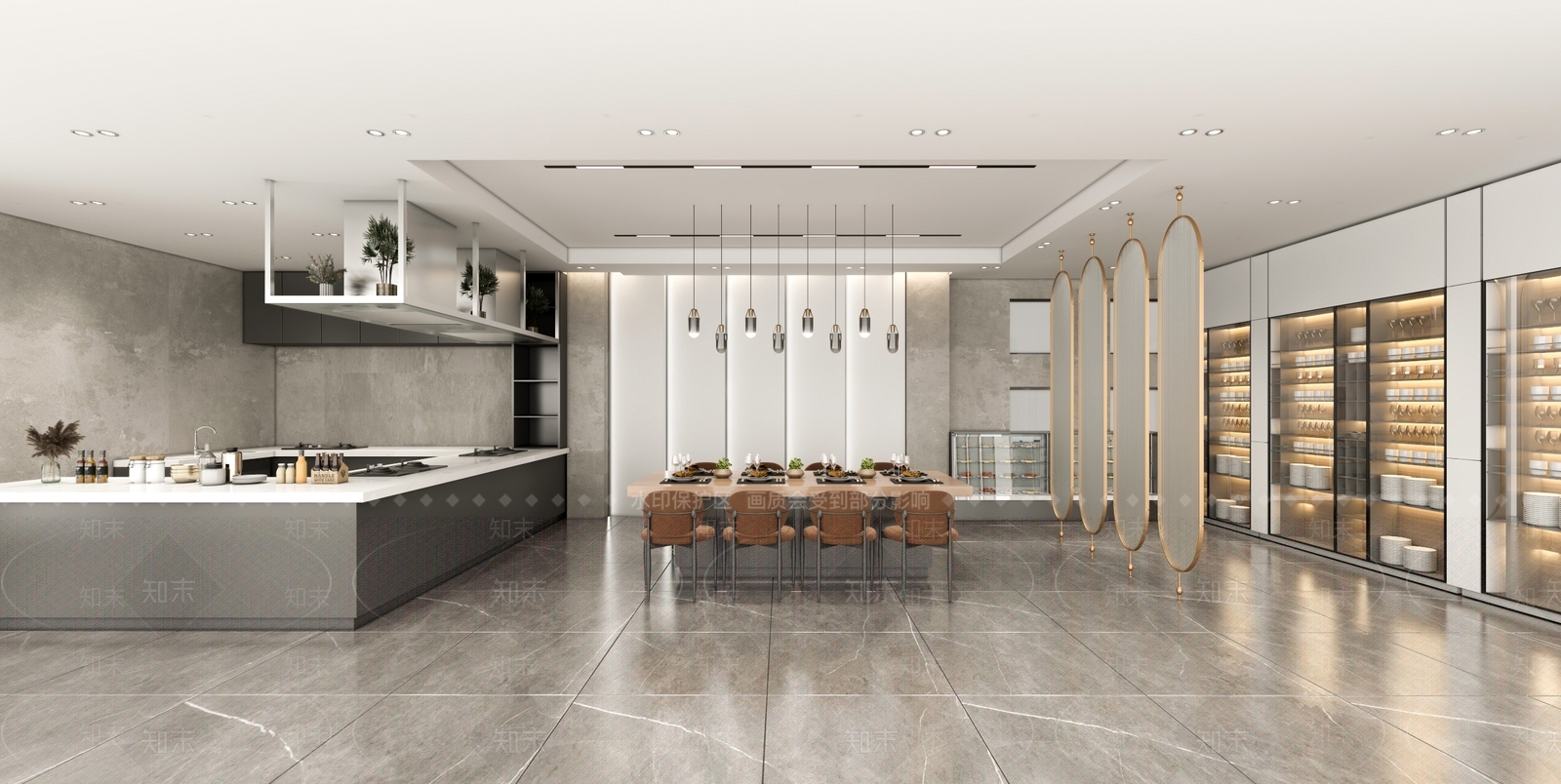 现代工装餐厅3D模型下载【ID:274722984】