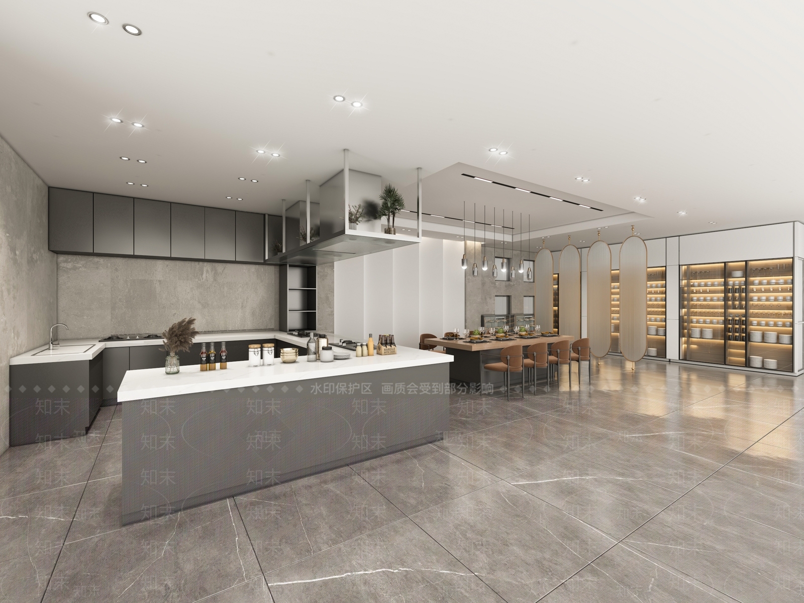 现代工装餐厅3D模型下载【ID:274722984】