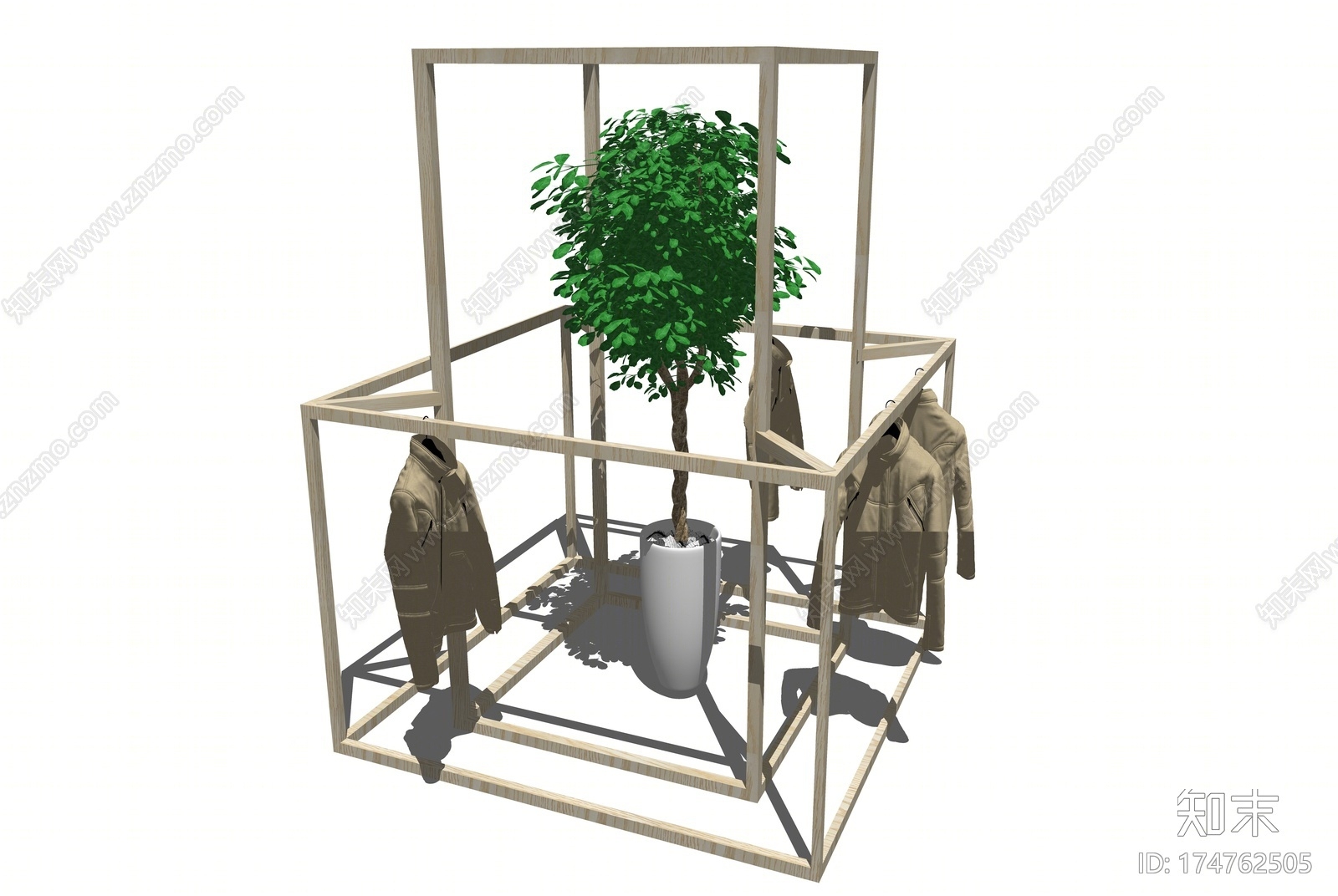 现代风格衣架SU模型下载【ID:174762505】