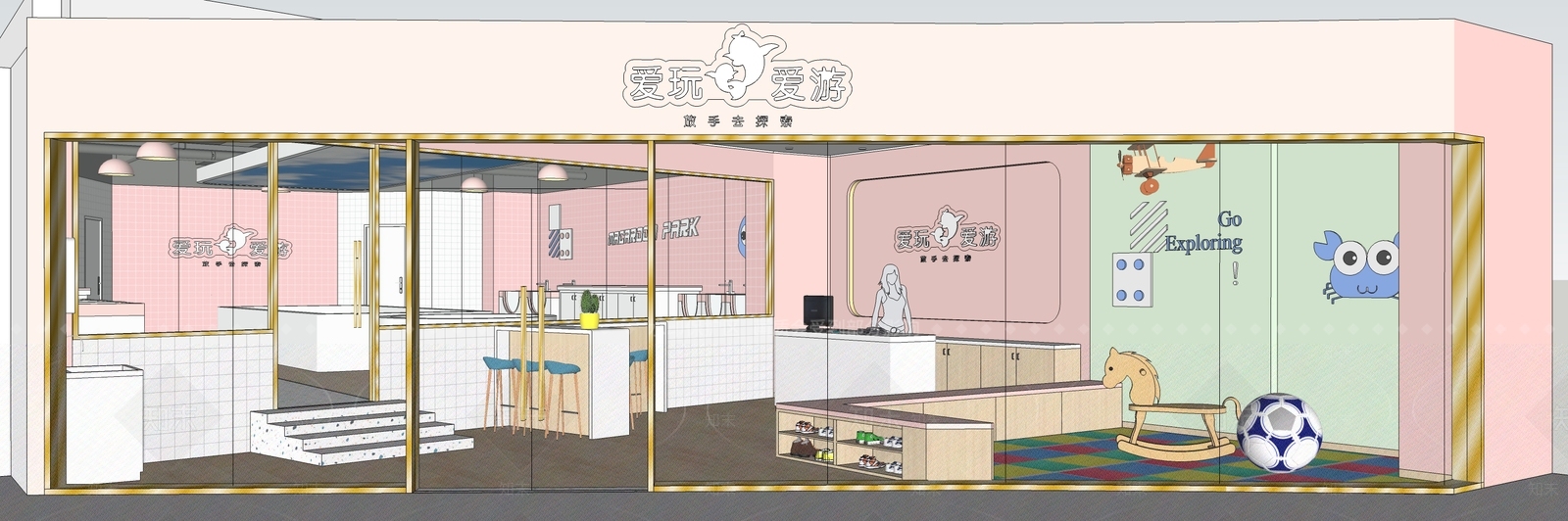 现代风格母婴店SU模型下载【ID:374775117】