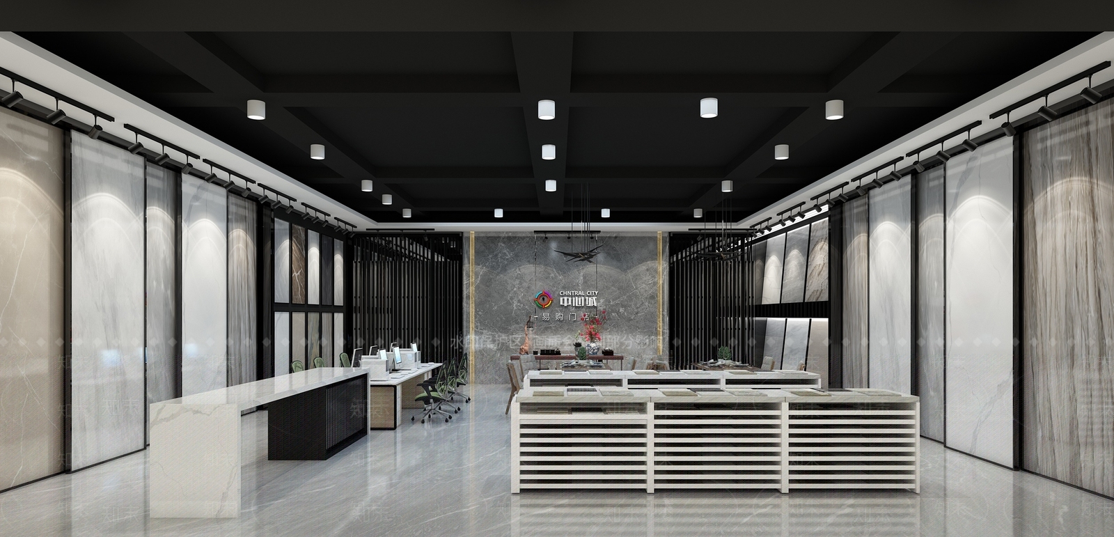 工业风瓷砖展厅3D模型下载【ID:574776407】