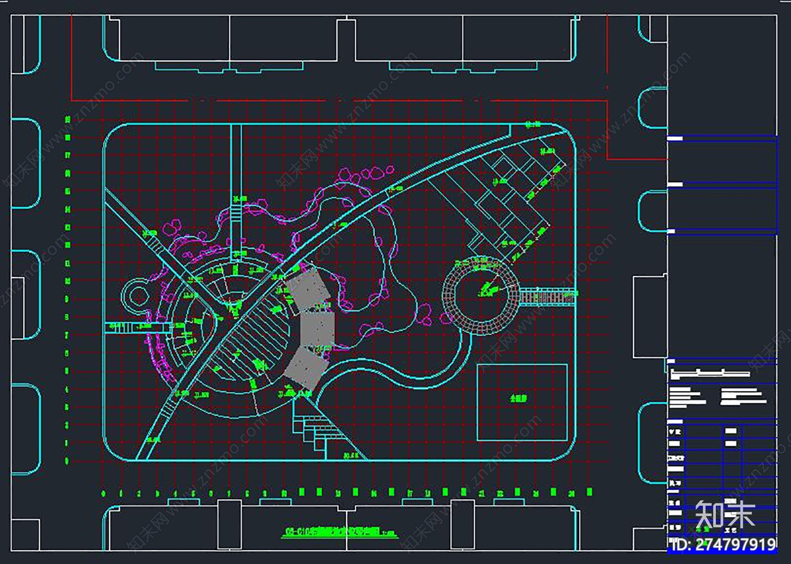 小广场全套cad施工图下载【ID:274797919】