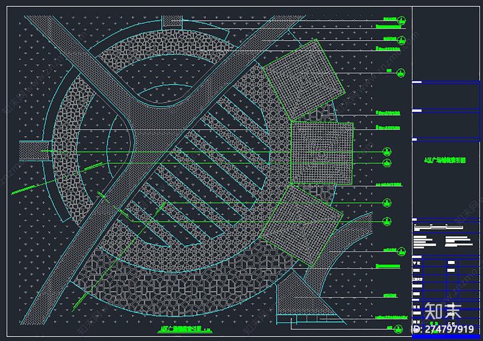 小广场全套cad施工图下载【ID:274797919】