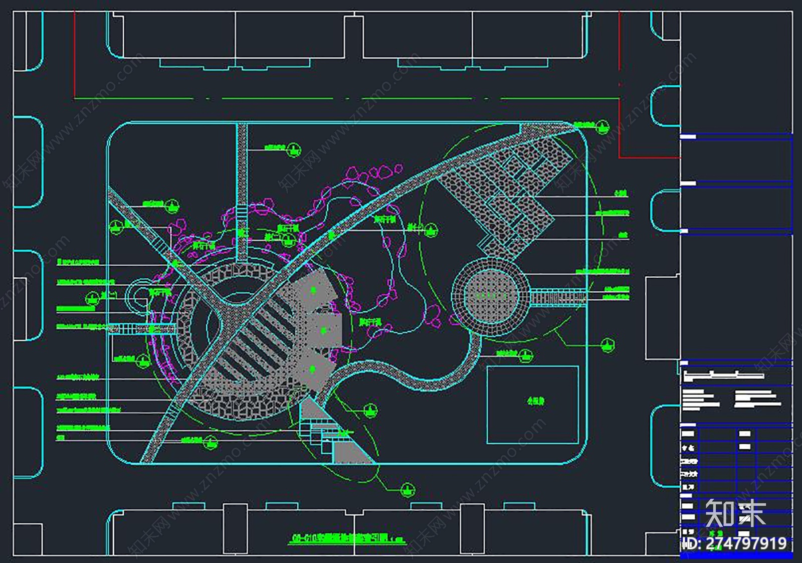 小广场全套cad施工图下载【ID:274797919】