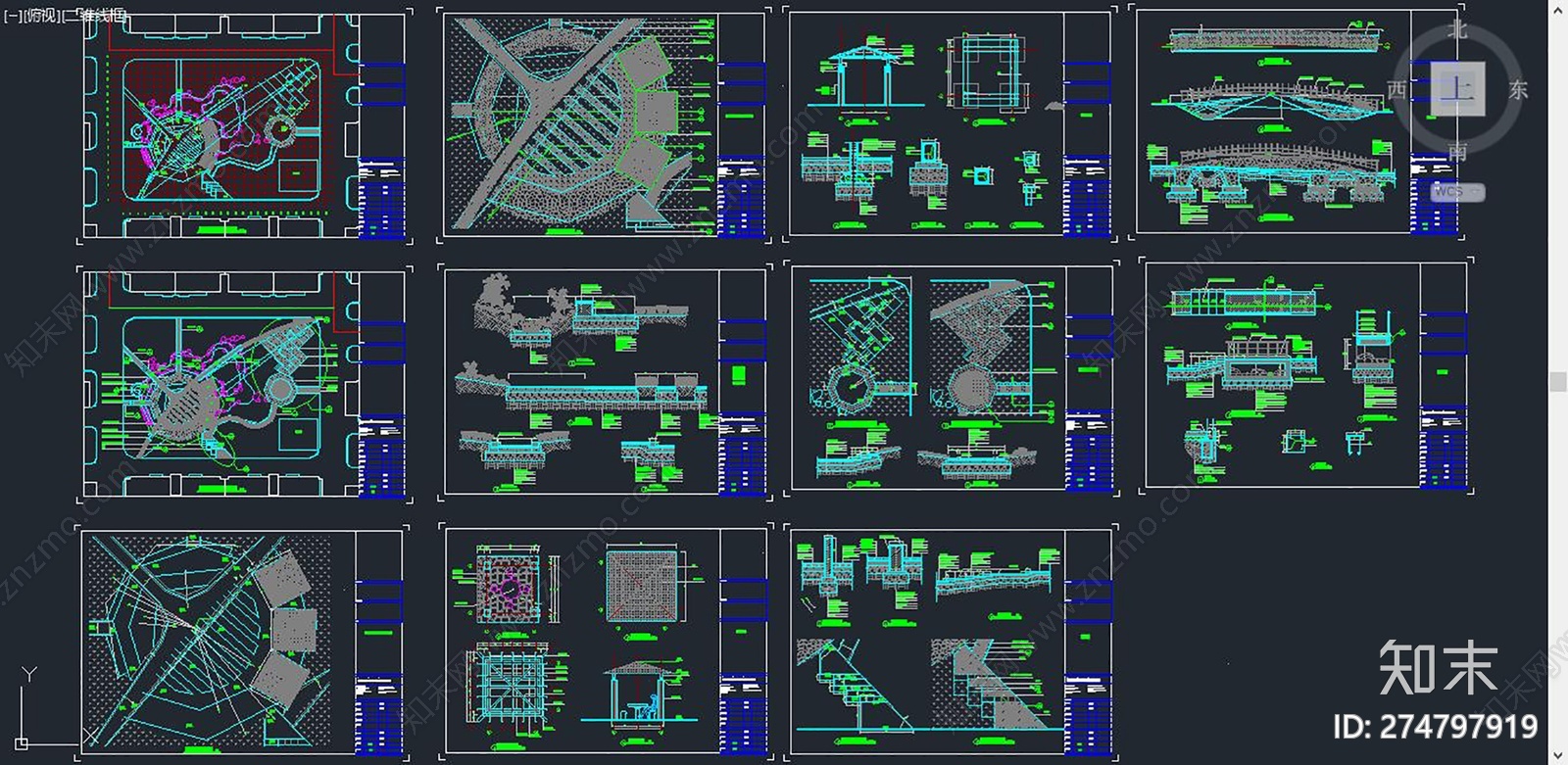 小广场全套cad施工图下载【ID:274797919】