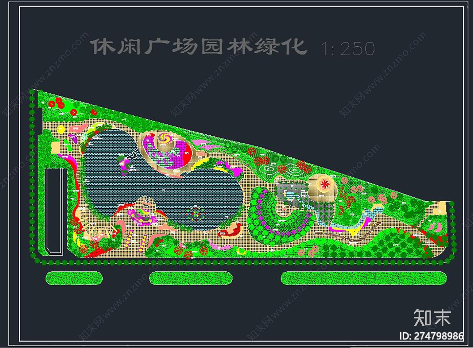 休闲广场园林绿化总平图施工图下载【ID:274798986】