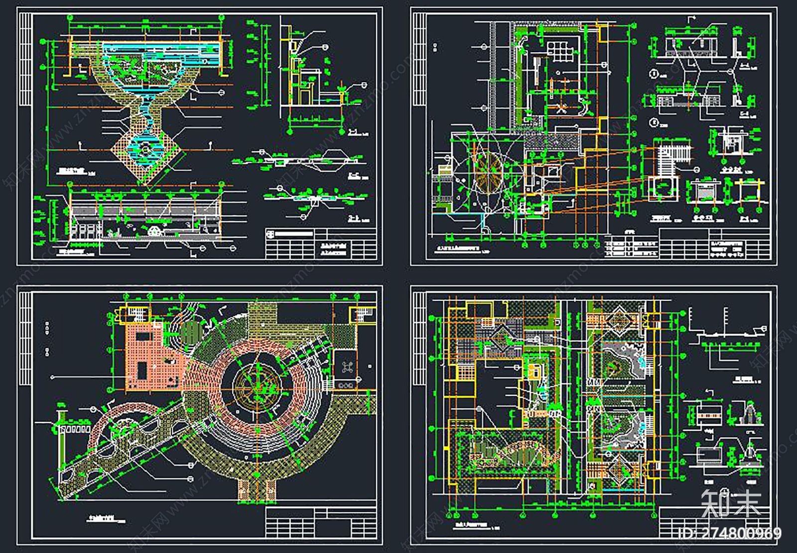 园林广场施工详图施工图下载【ID:274800969】