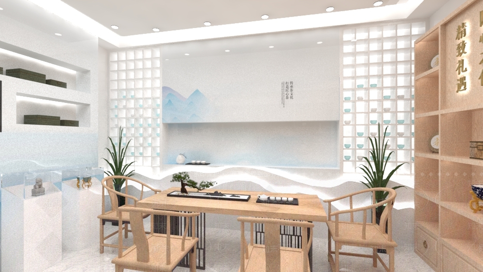 新中式风格烟酒茶叶SU模型下载【ID:574803993】