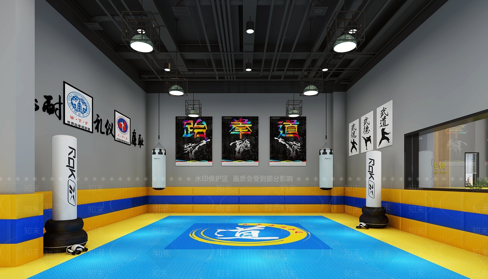 工业风健身房3D模型下载【ID:374805493】