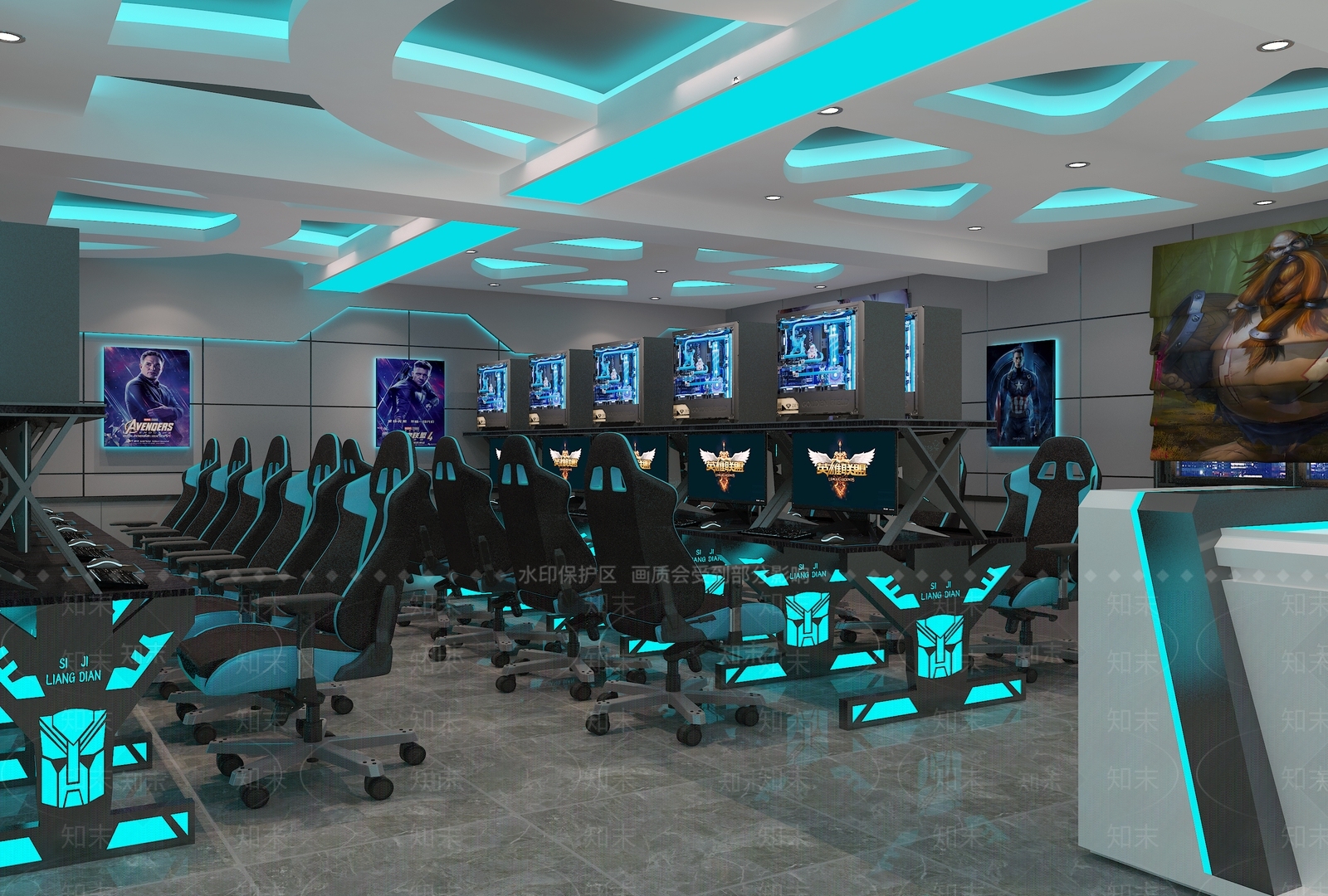 现代网咖3D模型下载【ID:974807294】