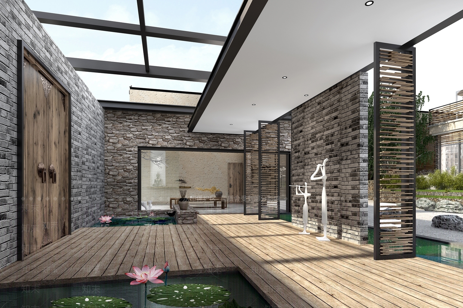 新中式民宿玄关3D模型下载【ID:974819696】