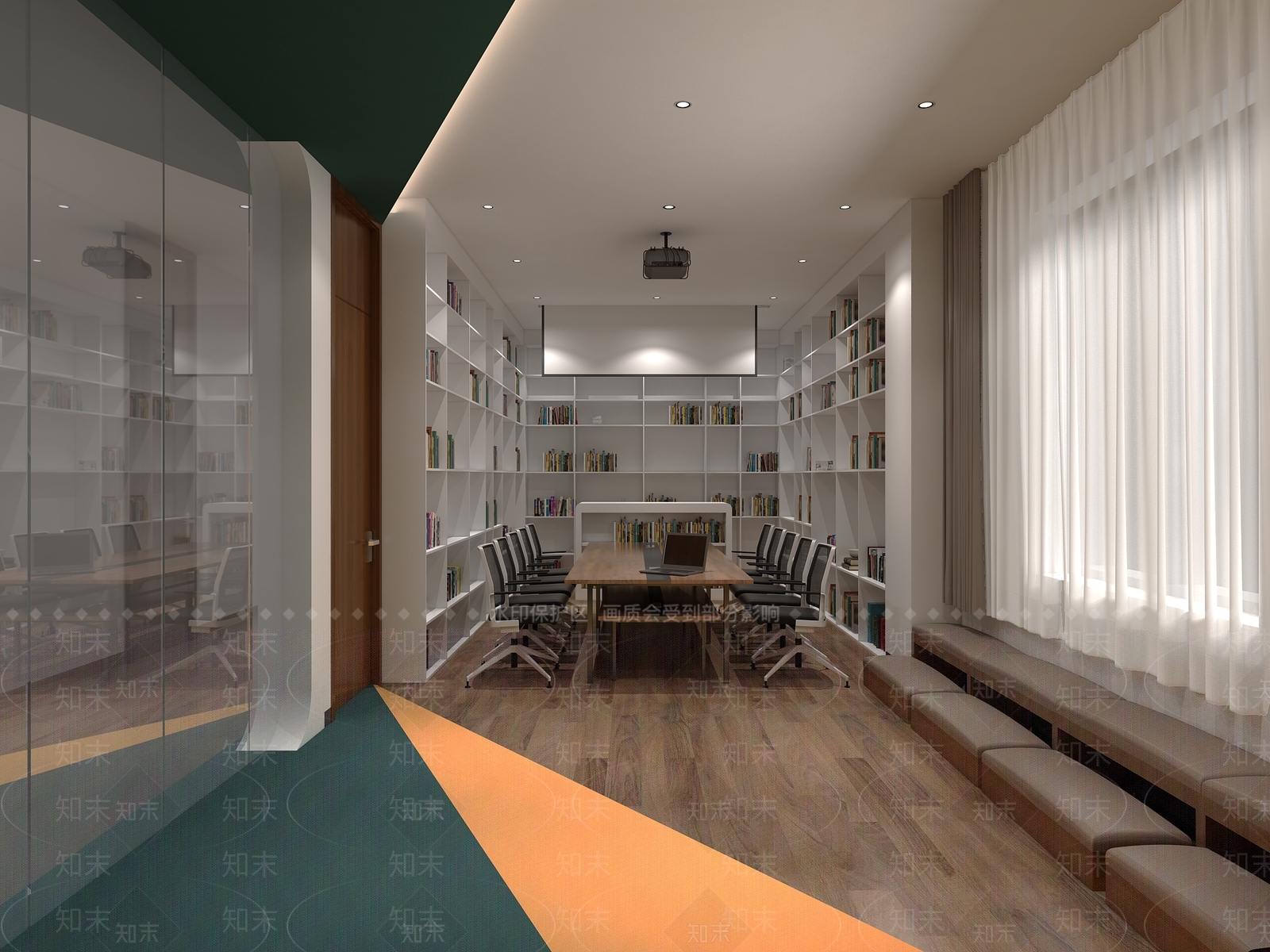 现代图书馆3D模型下载【ID:874825234】
