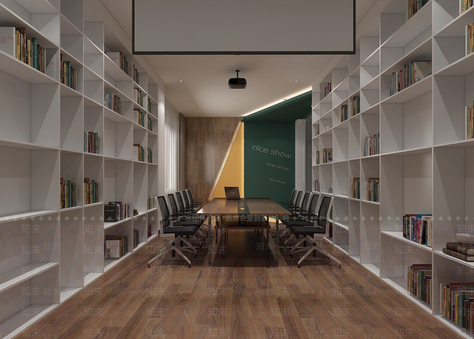 现代图书馆3D模型下载【ID:874825234】