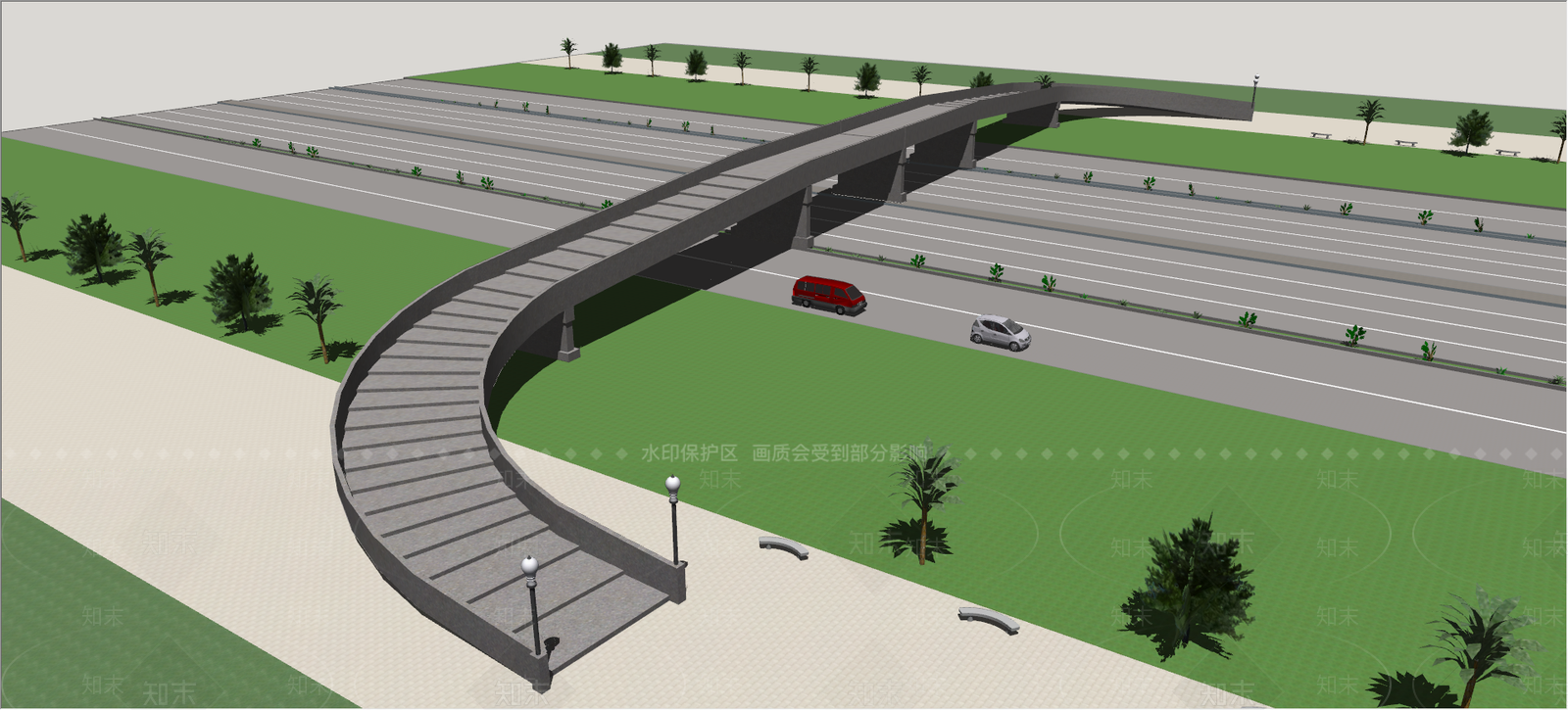 现代风格桥SU模型下载【ID:774841775】