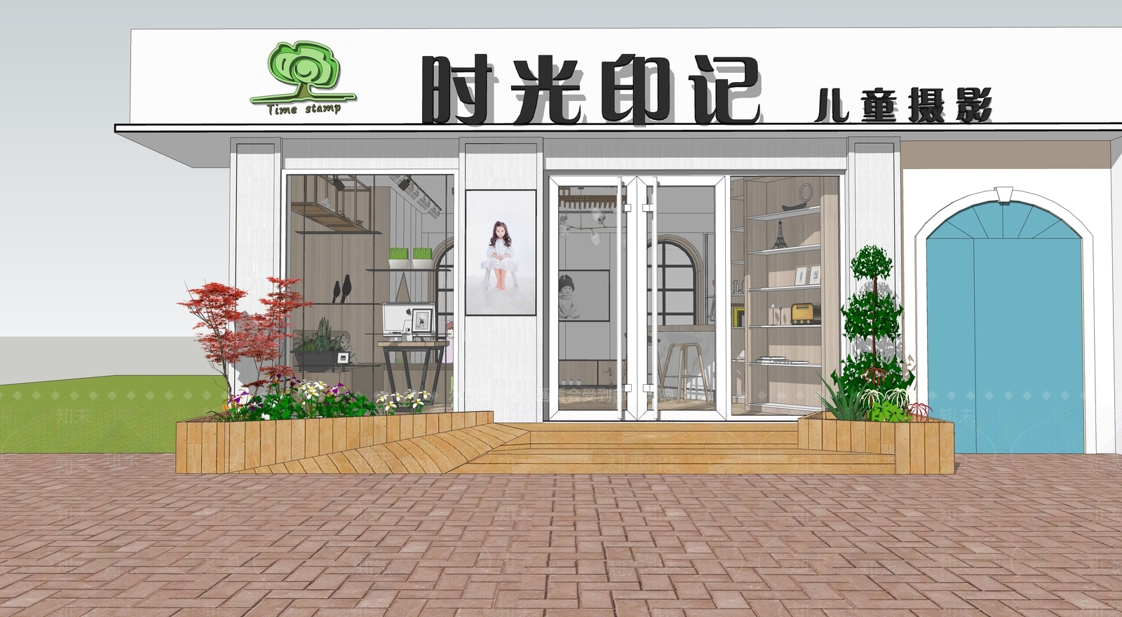 现代风格儿童摄影店SU模型下载【ID:174845177】