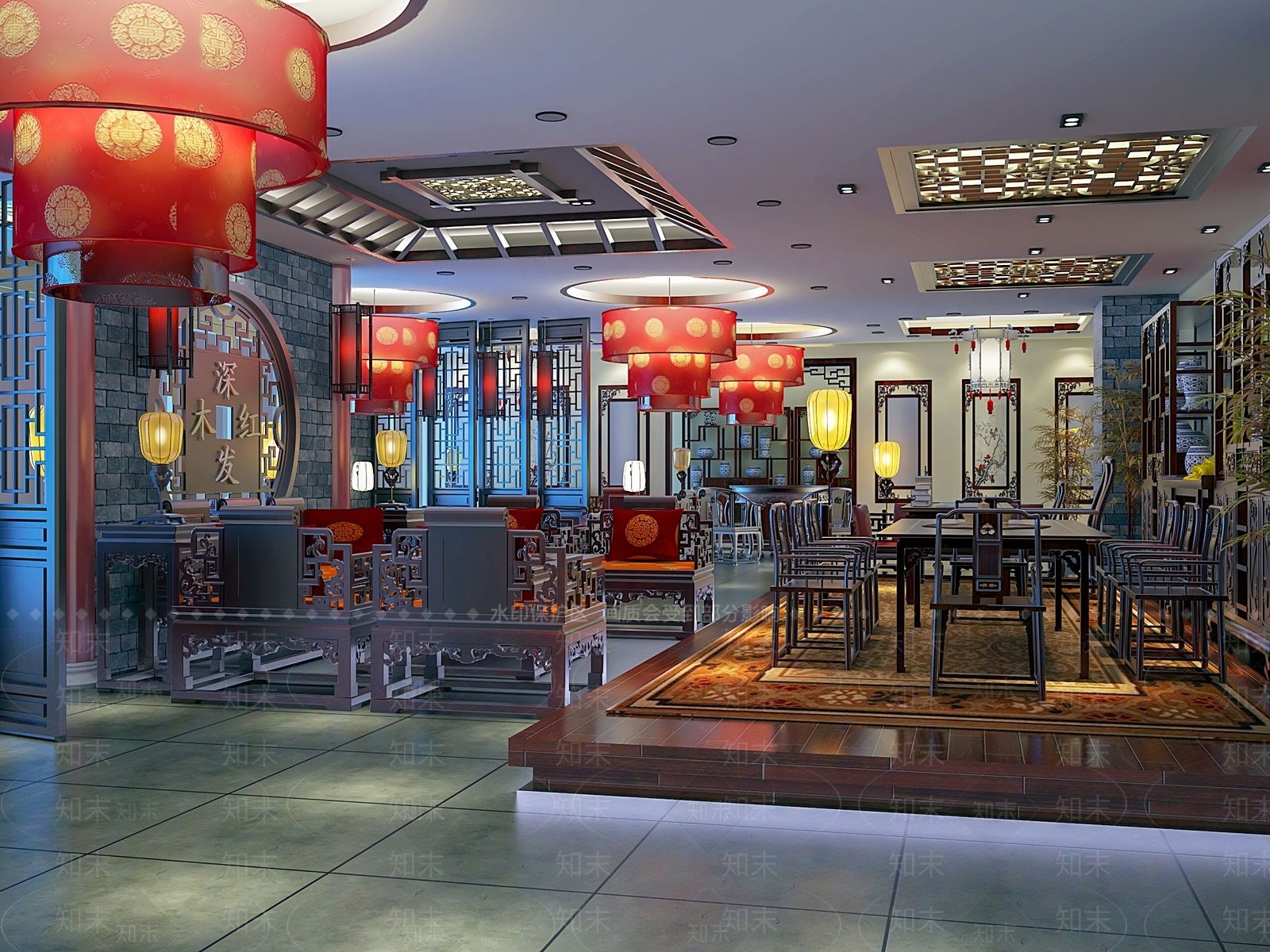 中式家居专卖店3D模型下载【ID:374857041】