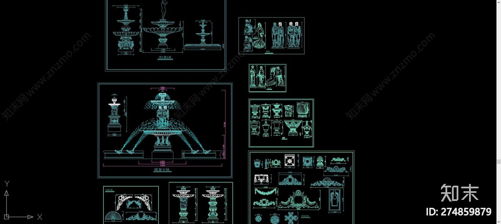 欧式喷泉施工图下载【ID:274859879】